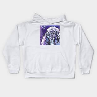 Standard Poodle Dog Bright colorful pop dog art Kids Hoodie